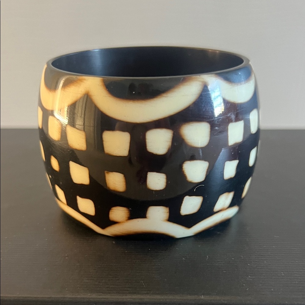 Chic Brown and Cream Patterned Bracelet